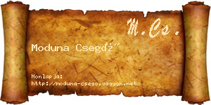 Moduna Csegő névjegykártya